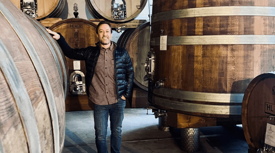 Cristobal at the winery